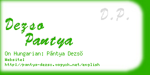 dezso pantya business card